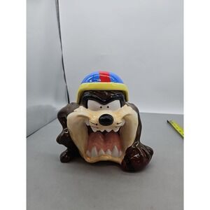 Disney 1993 FOOTBALL TAZ Tasmanian Devil COOKIE JAR Large 10" Warner Bros